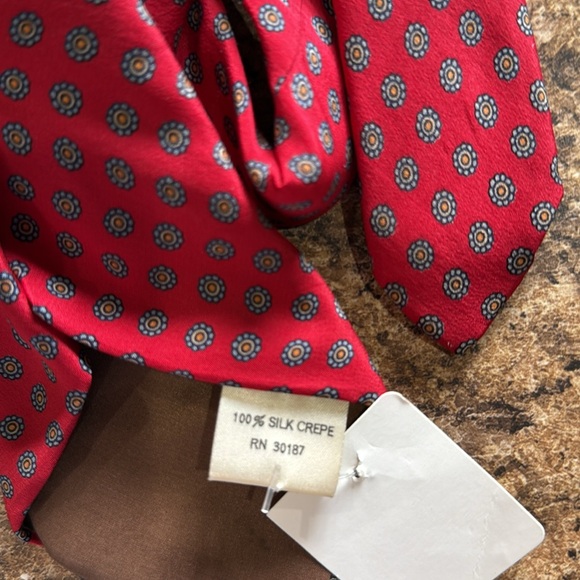 Yves Saint Laurent Red Polka Dot Tie